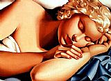 Tamara De Lempicka Famous Paintings - Girl sleeping II